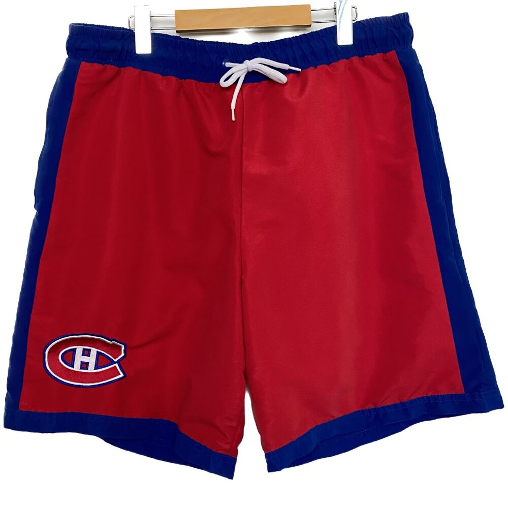Montreal Canadiens NHL Shorts Men XL Red Blue Swim Sporty Logo Colour Block